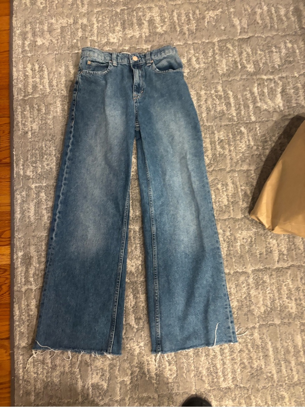 Free People High-Rise Wide Leg Jeans in Medium Blue Wash